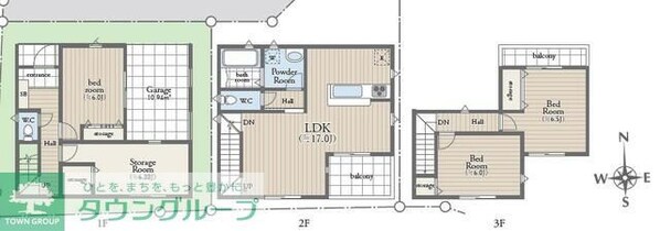 足立区扇1丁目戸建の物件間取画像